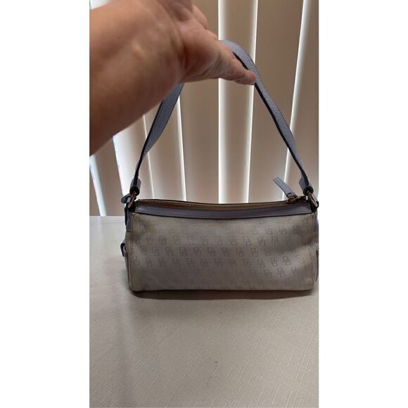 Dooney & Bourke Womens Leather Double Front Pockets Light Blue Shoulder Handbag - Picture 5 of 12